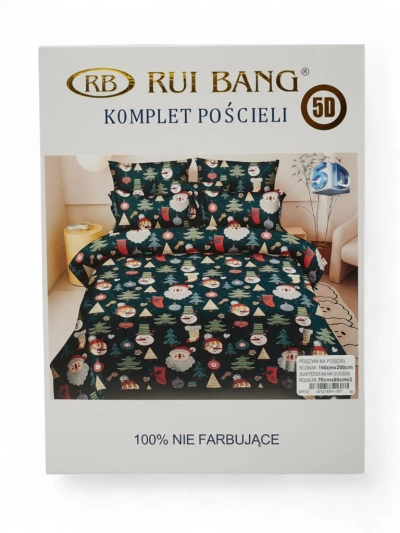 Royalfashion Linge de lit de Noël 160x200 ensemble 3 pièces