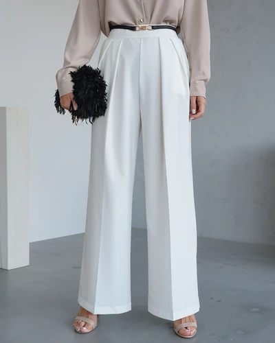 Pantalons larges Royalfashion pour femmes avec pli