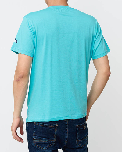T-shirt imprimé homme turquoise - Vêtements