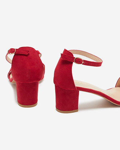 Sandales rouges pour femmes sur le poteau Nelino - Footwear