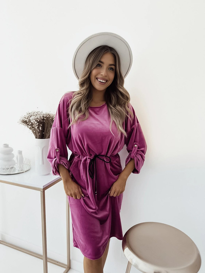Royalfashion Robe midi fuchsia pour femme