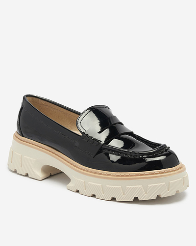 Mocassins laqués noirs pour femmes Mewira - Footwear