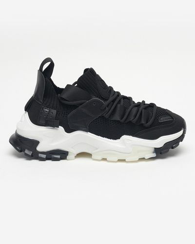 OUTLET Chaussures de sport pour femme noires sur semelle massive Tiroka - Footwear