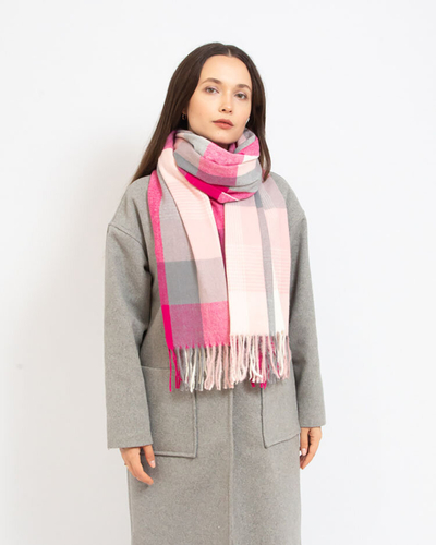 Royalfashion Pink Écharpe légère à carreaux pour femme