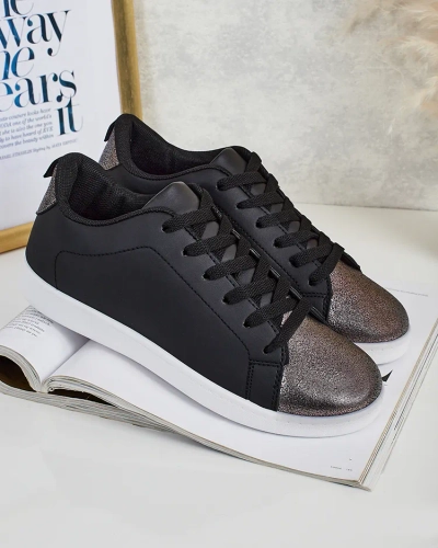 Sneakers pour femmes Calista Nero - chaussures plates en cuir noir pour le printemps