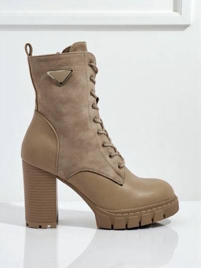 Bottines femme en éco-daim à talons épais Event Bramble