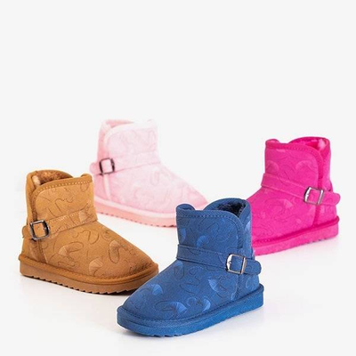 Bottes de neige pour enfants roses de Jereni à boucle - Footwear