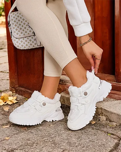 Baskets pour femmes doublées de fourrure de Royalfashion Poriomo