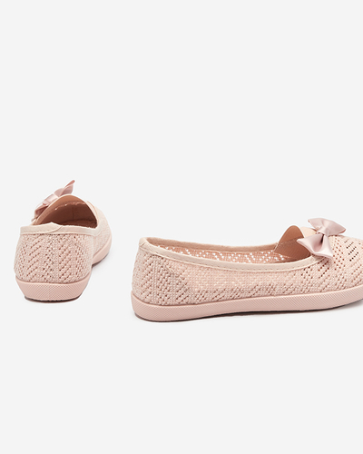 OUTLET Baskets à enfiler rose poudré pour fille avec tige Locuni ajourée - Footwear