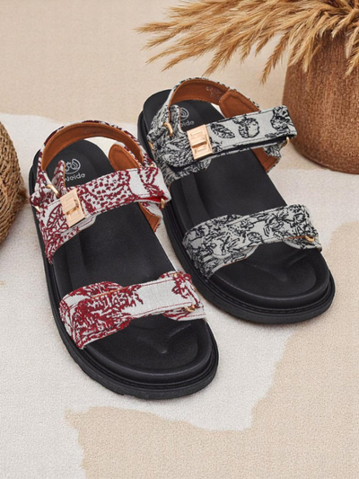 Sandales Royalfashion pour femme avec imprimé Aloé
