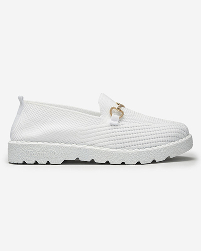 OUTLET Baskets à enfiler blanches pour femme avec ornements dorés Enelida - Footwear
