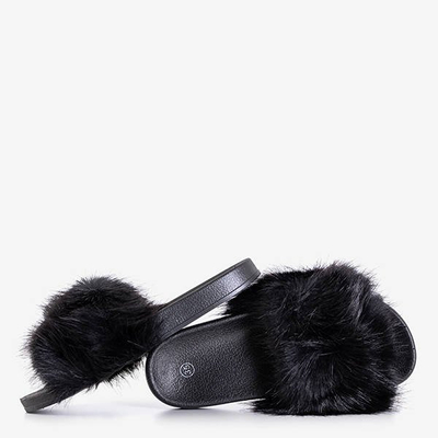 Chaussons Nonni fille noirs avec fourrure - Footwear