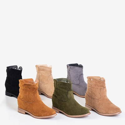Bottines Eliana en Daim Écologique à Talon Compensé