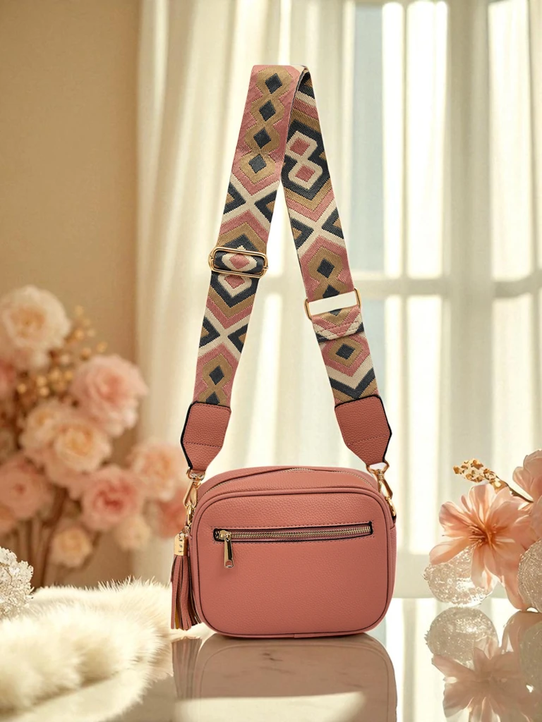 Royalfashion Petit sac à main pour femme en cuir écologique avec bandoulière colorée Kovi Lace