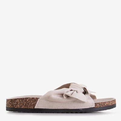 Chaussons beiges pour femmes à nœud Alanza - Chaussures