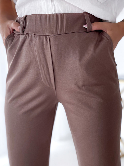Royalfashion Treggings pour femmes marron clair