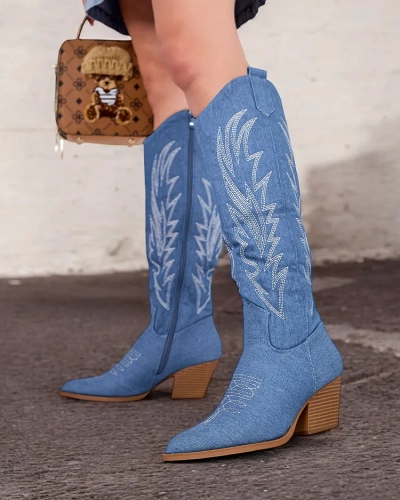 Royalfashion Femmes Lisso Heeled Cowboy Boots
