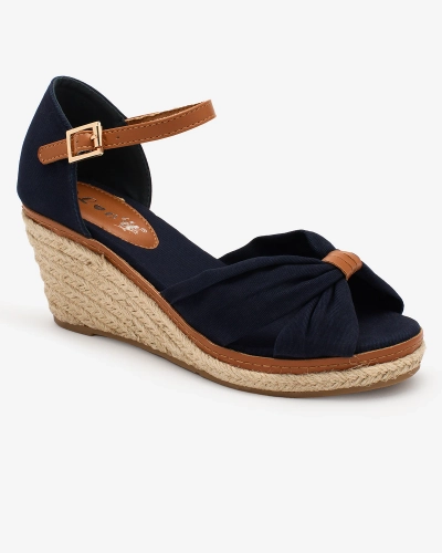 Royalfashion Sandales bleu marine à nœud pour femme Textile Tango