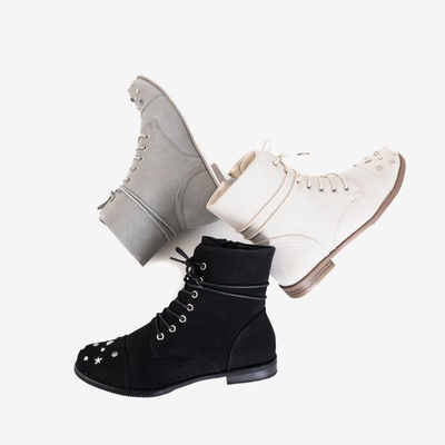 OUTLET Bottes grises pour femmes avec embellissements Matildat - Chaussures