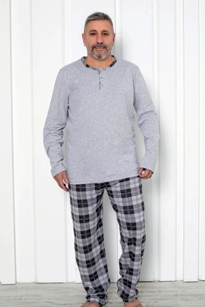 Pyjamas en coton à carreaux Royalfashion pour homme GRANDE TAILLE