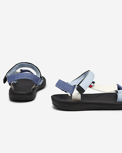 Sandales en tissu bleu pour femme Ojo- Footwear