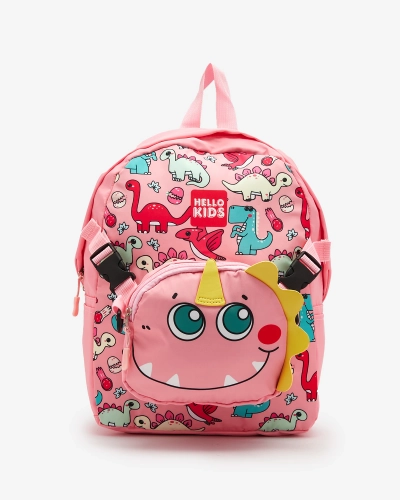 Royalfashion Sac à dos rose pour enfants avec petit sac à main et imprimé dinosaures