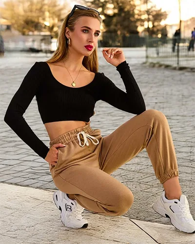 Royalfashion Pantalon de survêtement pour femmes