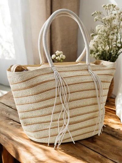 Royalfashion Grand sac en paille pour femmes