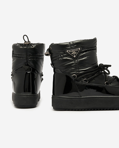 Royalfashion Bottes à enfiler pour femmes bottes de neige a'la en noir Nevsone