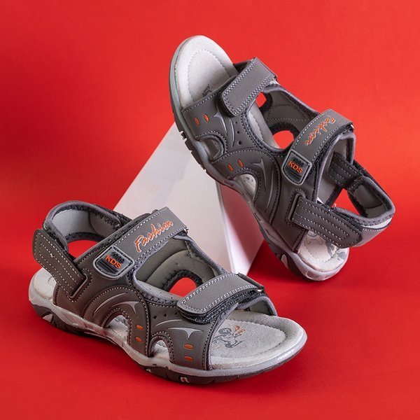 Sandales enfant grises avec Velcro Roser - Chaussures
