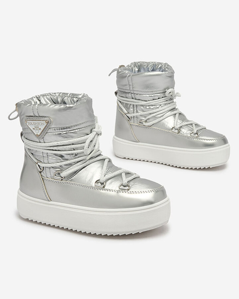 Royalfashion Chaussures à enfiler pour enfants a'la snow boots en argent Asifa