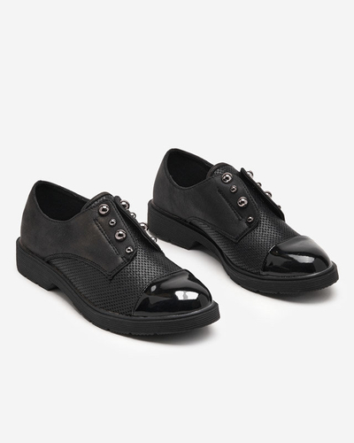 OUTLET Chaussures en cuir écologique pour femmes noires Sudi- Footwear