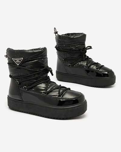 Royalfashion Bottes à enfiler pour femmes bottes de neige a'la en noir Nevsone
