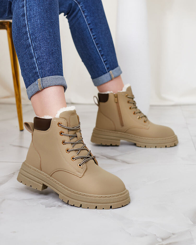 Royalfashion Bottes de trappeur isolées pour femme, gris-brun Radoras