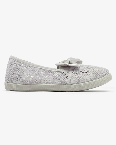 Baskets grises à enfiler avec nœud pour filles Sweet Life - Chaussures