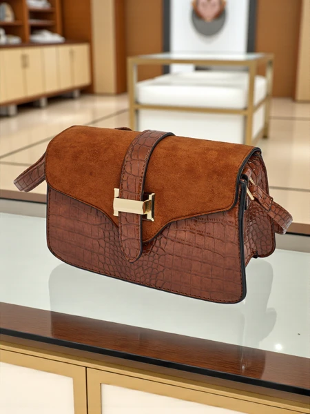 Petit sac à main verni pour femme en cuir écologique Sable Mist