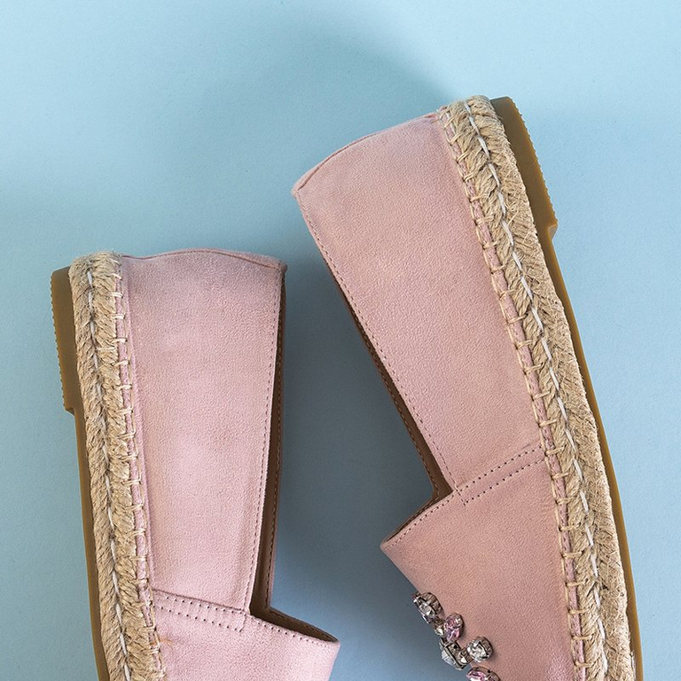 Espadrilles pour femmes rose clair avec ornements Lucil - Footwear