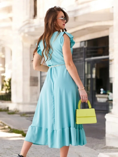 Robe midi pour femmes Royalfashion avec volants et manches courtes