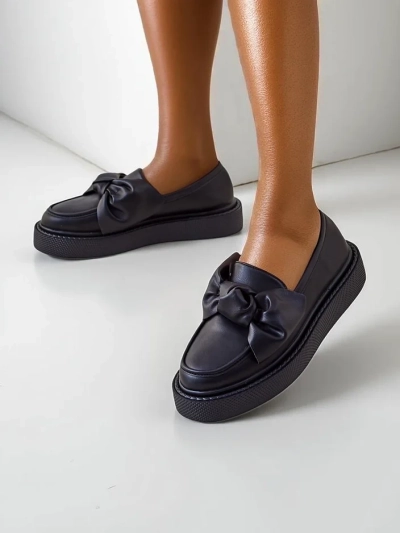 Royalfashion Élégantes mocassins pour femmes avec un nœud Ortto