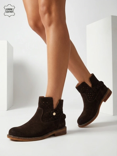 Bottines ajourées pour femmes en cuir naturel Unimi