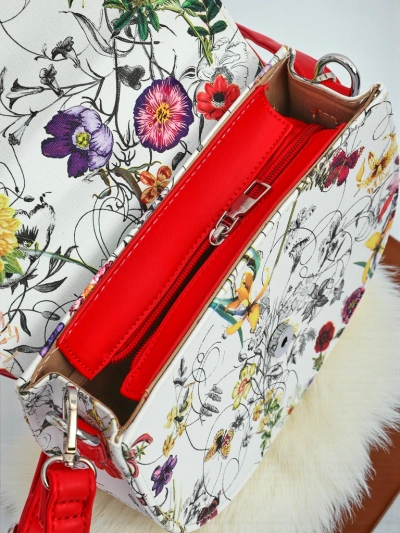 Royalfashion Petit sac à main pour femme en cuir écologique à fleurs Ori Elle