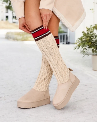 Royalfashion Chaussures de neige pour femmes avec tige de type chaussette Kokumi