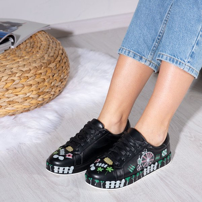 Baskets noires avec imprimé Judi coloré - Footwear