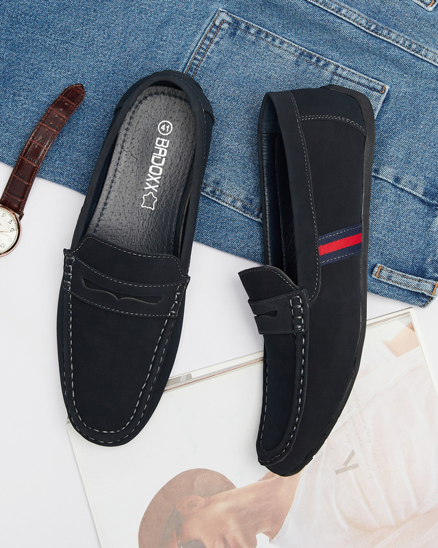 Mocassins pour hommes bleu marine Hacerno- Footwear