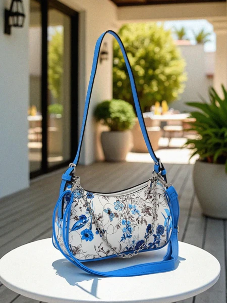 Royalfashion Petit sac à main pour femme en cuir écologique avec fleurs Lily Bloom