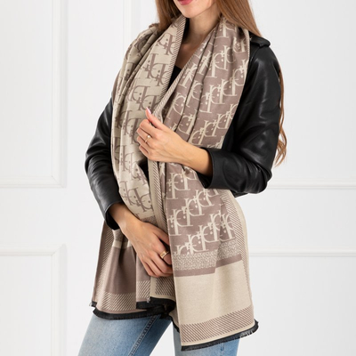 Écharpe pour femme à motifs, marron clair - Accessoires