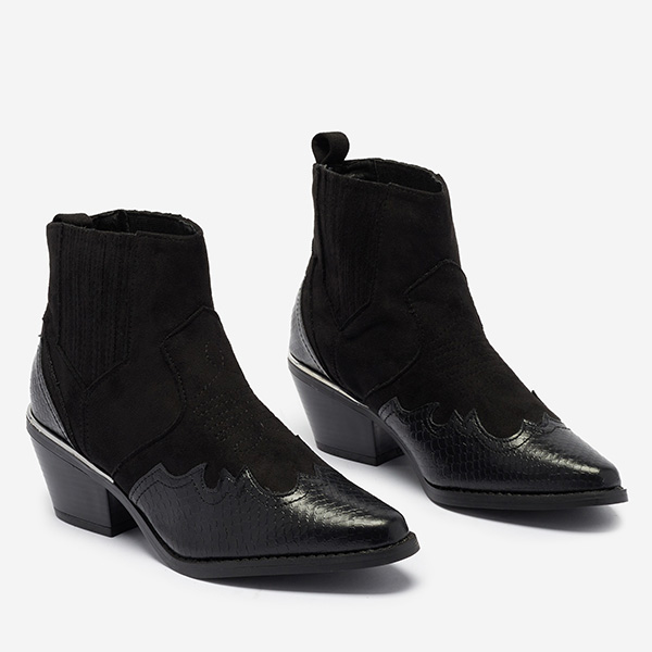 OUTLET Bottes de cowboy noires à tige basse Zirras- Footwear