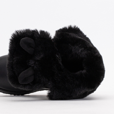 Bottines noires pour femmes avec fourrure et oreilles par Rafil - Chaussures