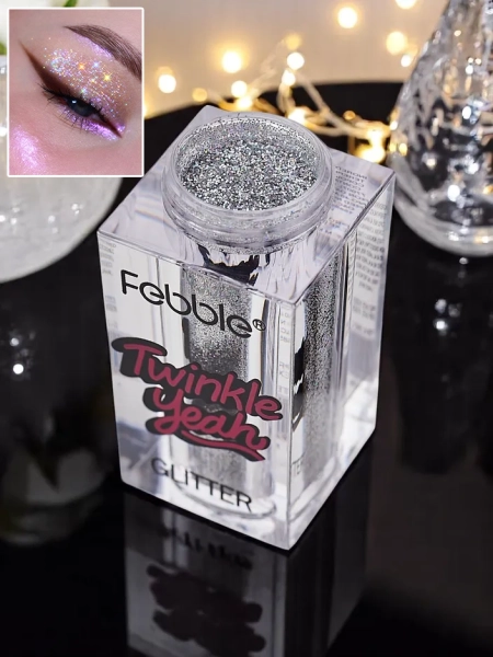 Paillettes argentées scintillantes pour le visage et le corps