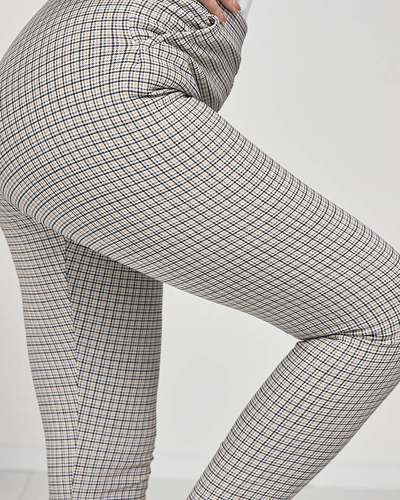 Teggings à carreaux jaune-noir pour femmes- Vêtements
